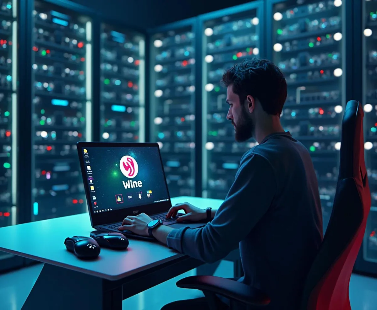 wine linux server room